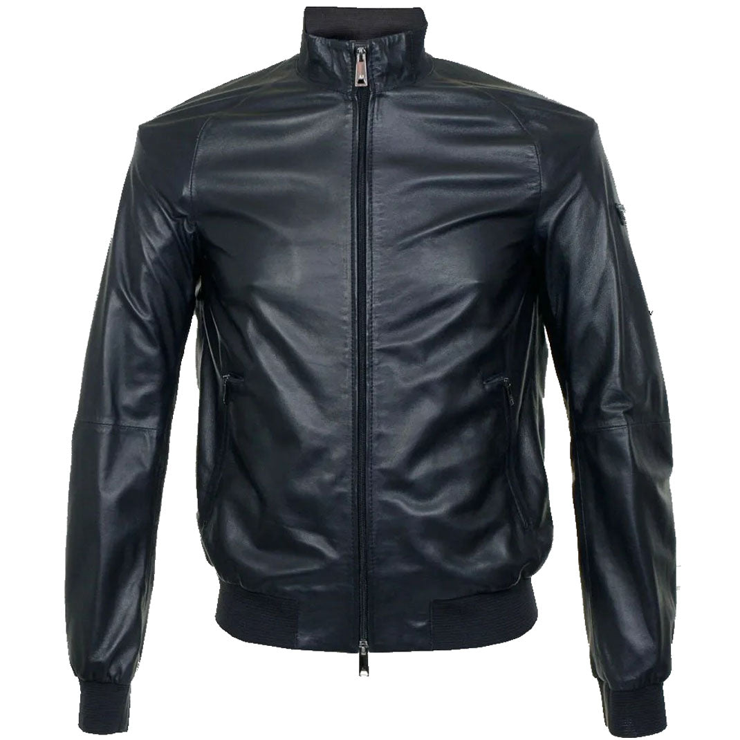 Men's Fashion Mode Classic Soft Lambskin Leather Bomber Jacket - AMSEL LEATHERS