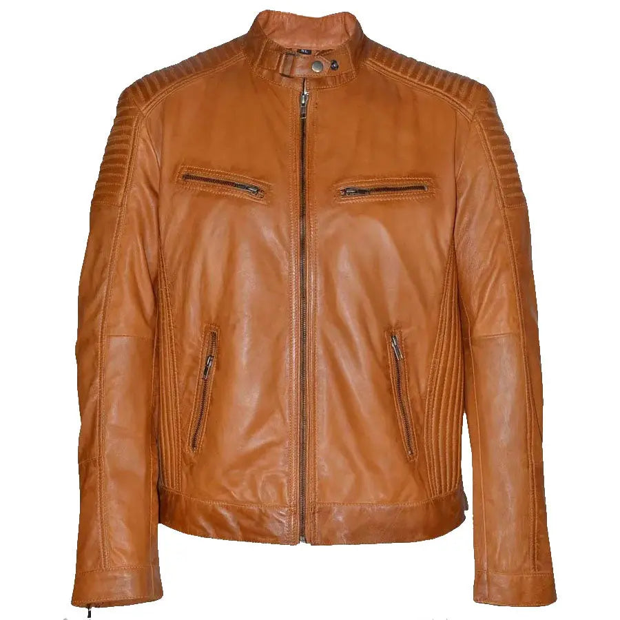 Men's Fashion Real Lambskin Leather Jacket Amsel Leathers