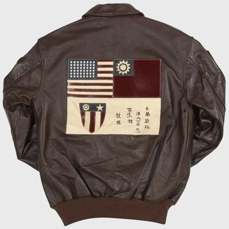 Mens Flying Tigers A-2 Fighter Group Leather Jacket - AMSEL LEATHERS