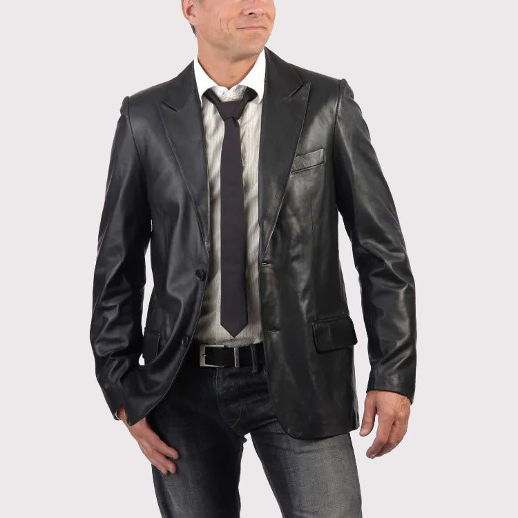 Premium Lambskin Leather Blazer for Men - AMSEL LEATHERS