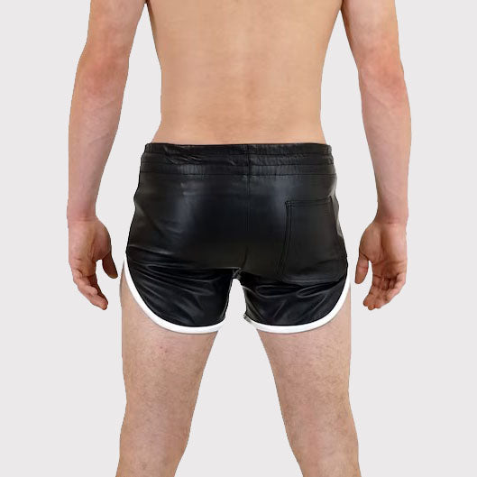 Men's Genuine Leather Gym and Beach Shorts - AMSEL LEATHERS