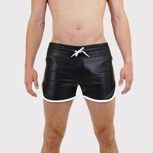 Men's Genuine Leather Gym and Beach Shorts - AMSEL LEATHERS