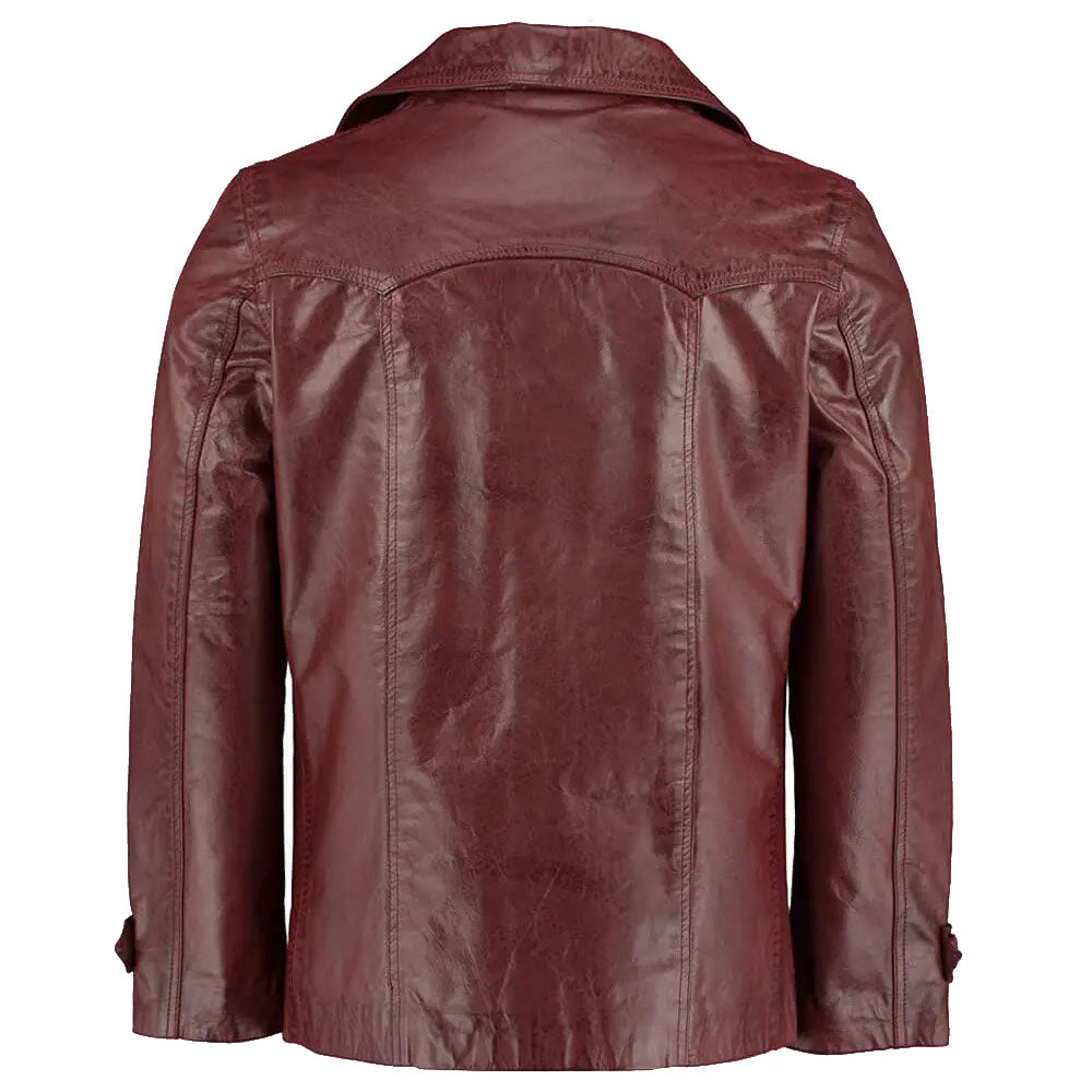 Men's Heist Red Wine Antique Vintage Leather Jacket - AMSEL LEATHERS