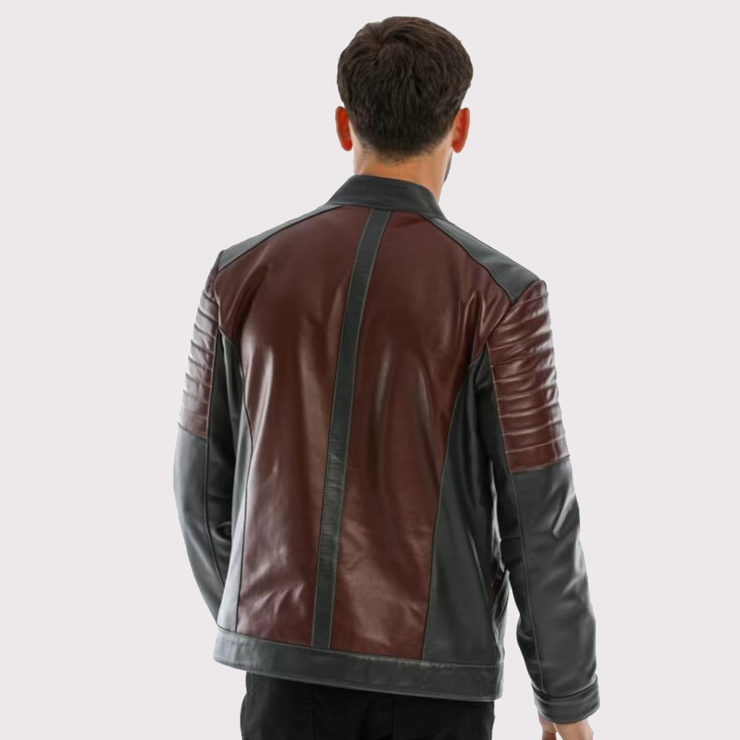 Men's Lamb Leather Winter Biker Jacket - AMSEL LEATHERS