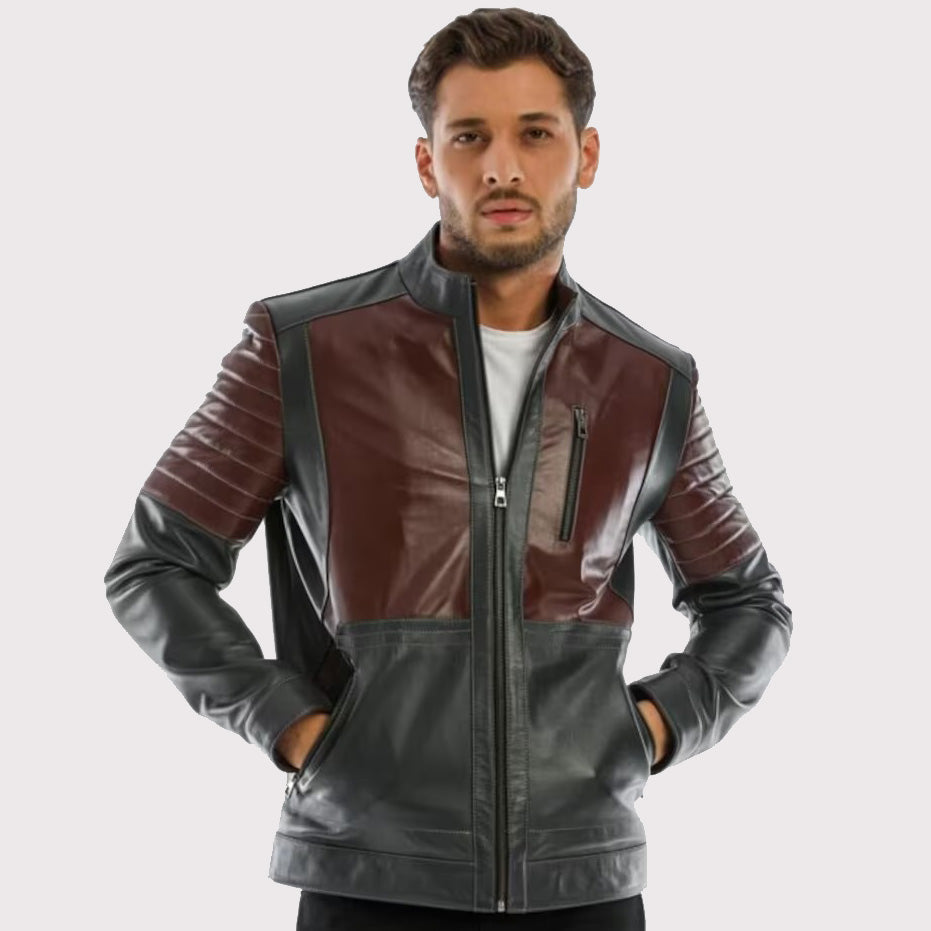 Men's Lamb Leather Winter Biker Jacket - AMSEL LEATHERS