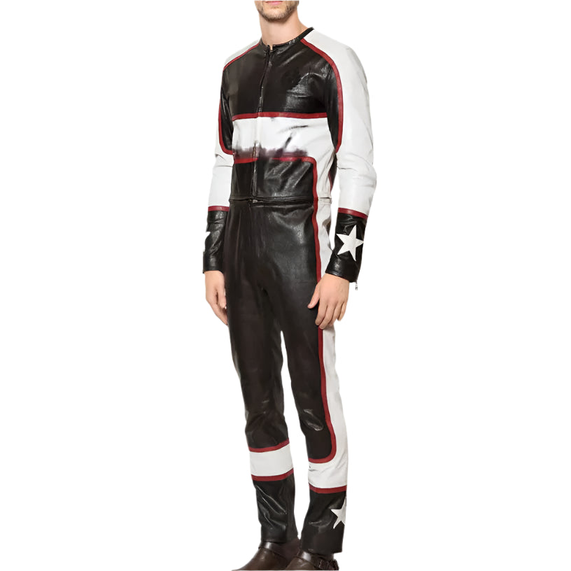 Men's Leather Racing Jumpsuit - High-performance Style - AMSEL LEATHERS