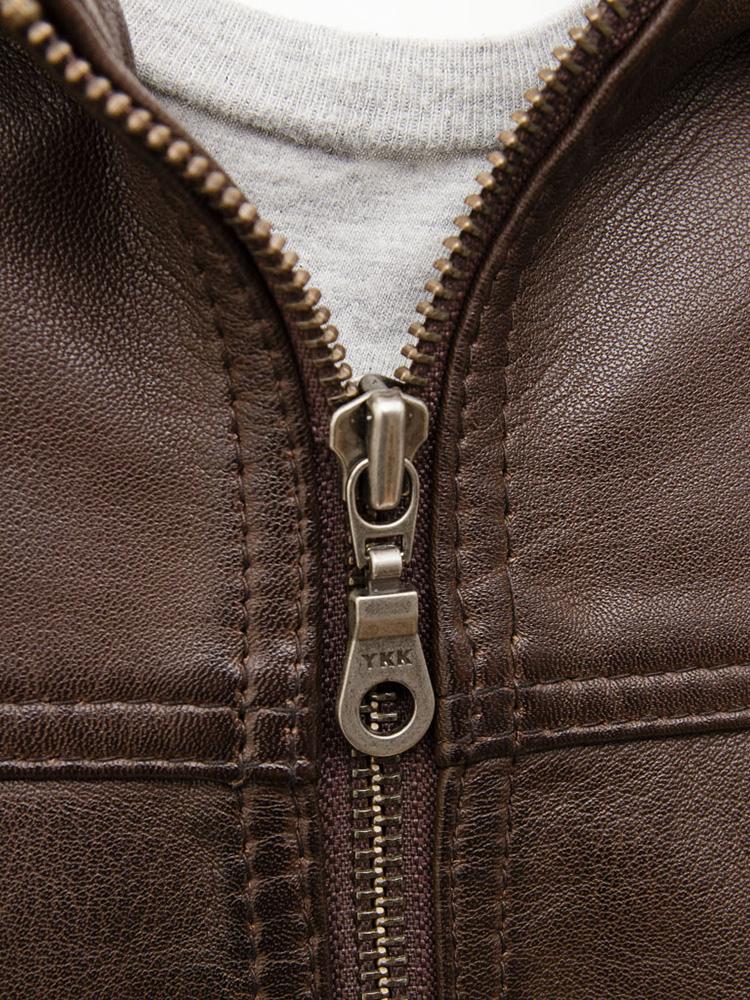 men's black hooded lambskin leather bomber jacket nolan side angle