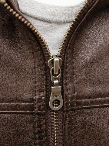 men's black hooded lambskin leather bomber jacket nolan side angle