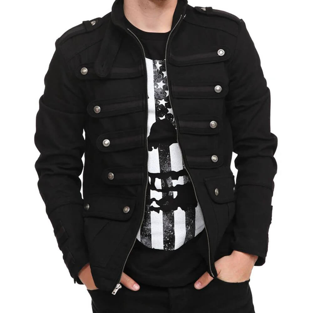 Men's Military Goth Vintage Band Jacket - AMSEL LEATHERS