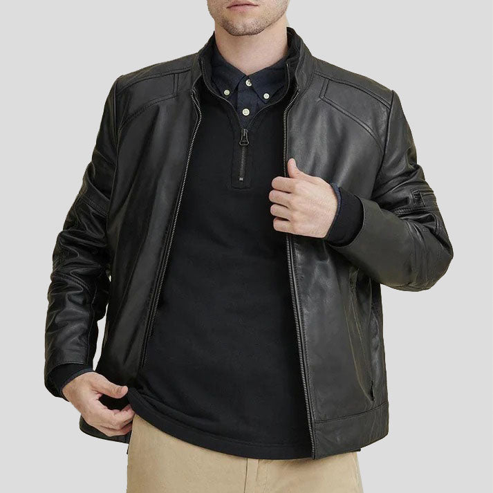 Moto Biker Leather Jacket For Men - AMSEL LEATHERS