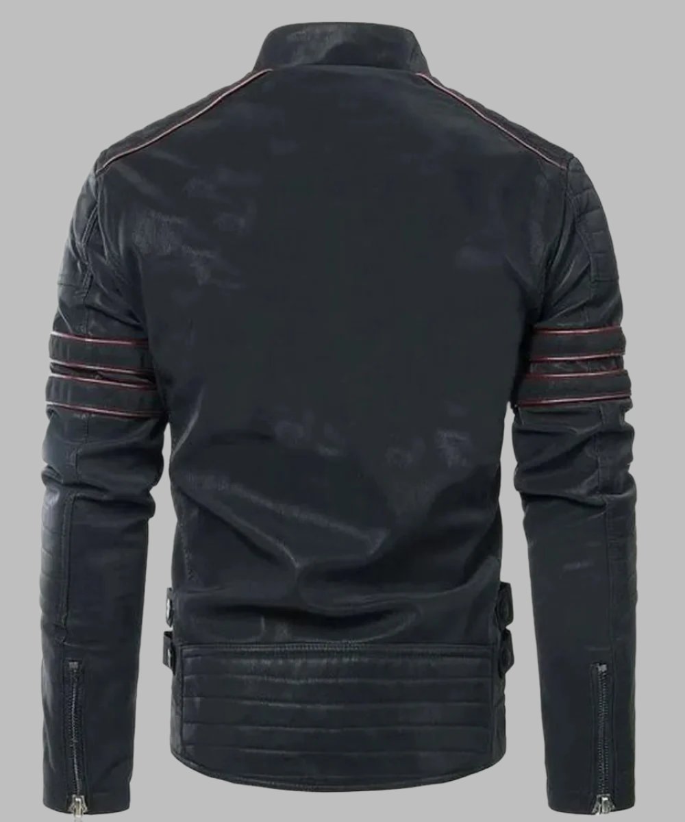 Men’s Pegasus Biker Leather Jacket - Classic Motorcycle Style - AMSEL LEATHERS