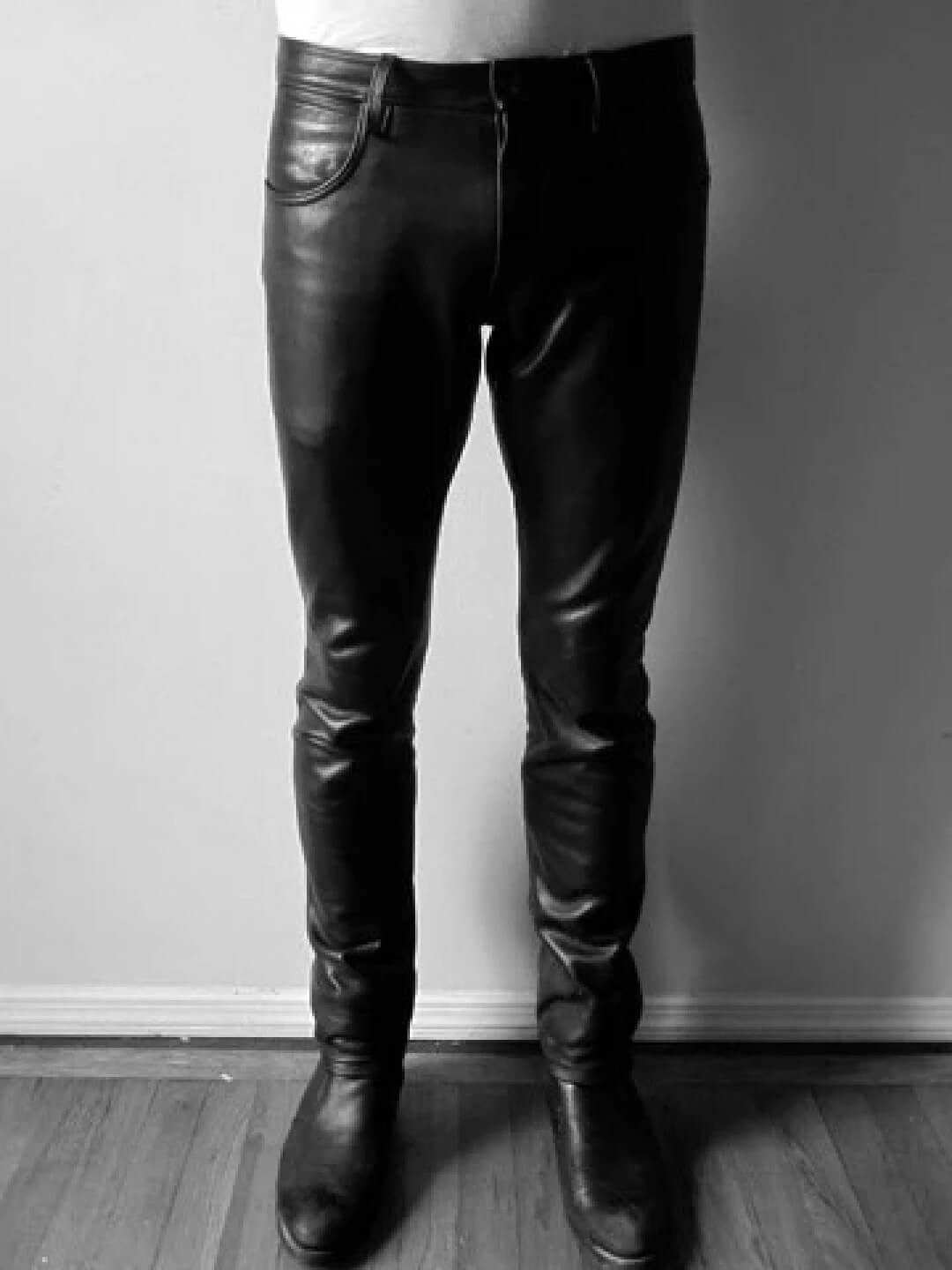 Men's Premium Lightweight Genuine Black Leather Pants - AMSEL LEATHERS