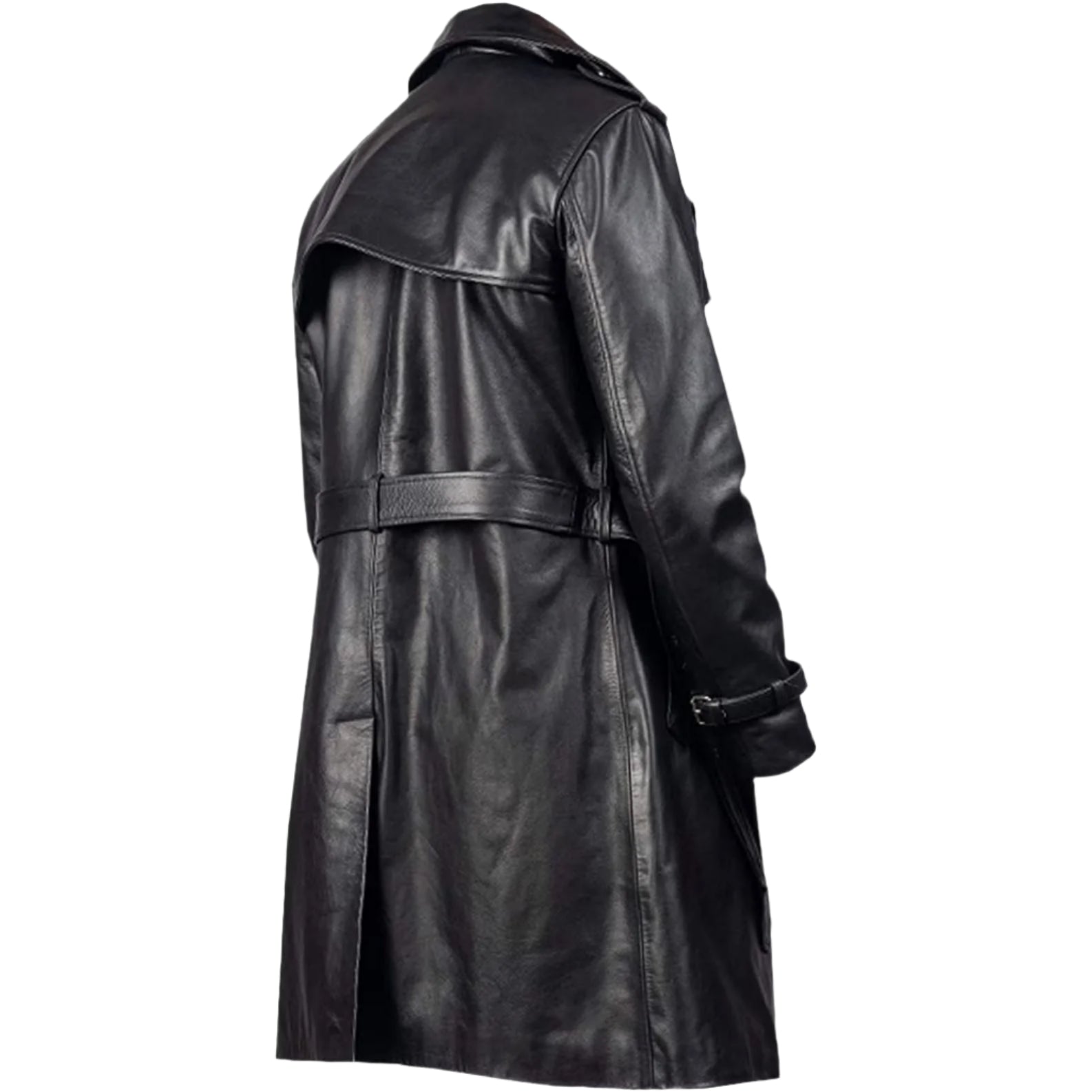 Premium Men's Real Cow Leather Trench Coat - AMSEL LEATHERS