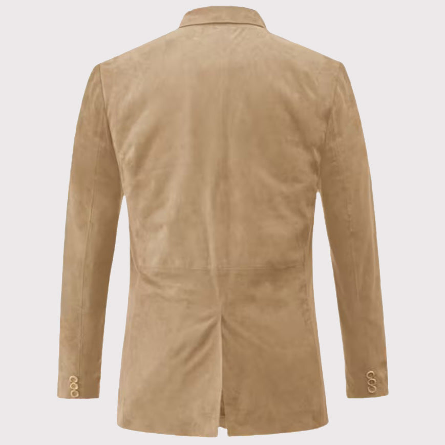 Men's Real Suede Leather Blazer Coat - AMSEL LEATHERS