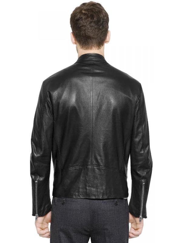 Men's Retro Style Black Moto Leather Riding Jacket - AMSEL LEATHERS