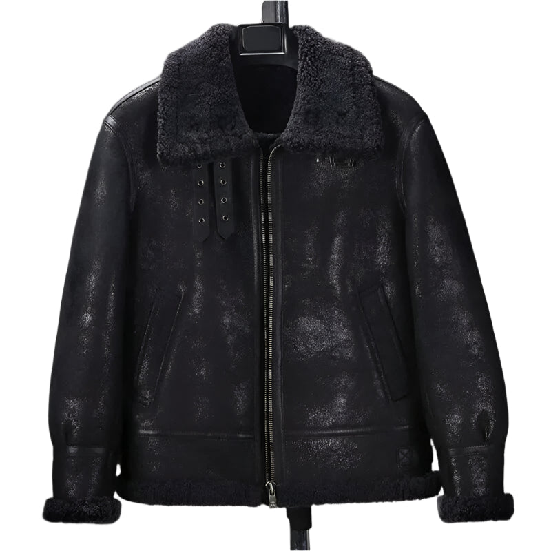 Premium Men's Shearling B3 Bomber Jacket - AMSEL LEATHERS