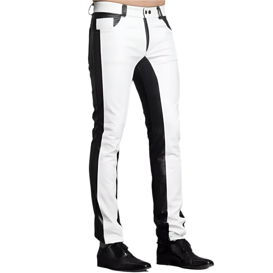 Men's Slim Fit Genuine Leather Biker Pants – Stylish & Durable - AMSEL LEATHERS