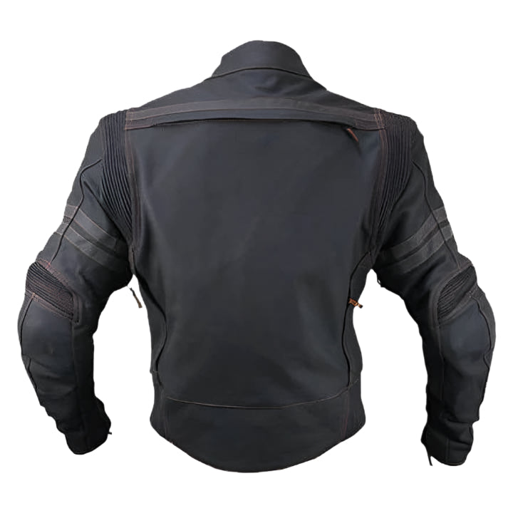 Men's 'Street' Motorcycle Matte Black Leather Armored Jacket - AMSEL LEATHERS