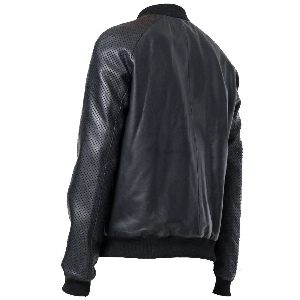 Men's Studded Bomber Designer Leather Jacket - AMSEL LEATHERS