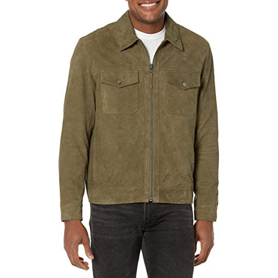 Men's Suede Trucker Jacket - Comfortable & Stylish - AMSEL LEATHERS