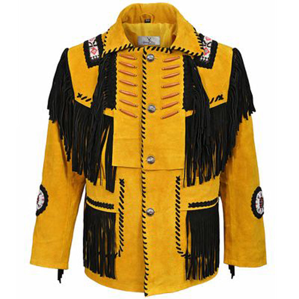 Men's Traditional Native American Western Jacket - AMSEL LEATHERS