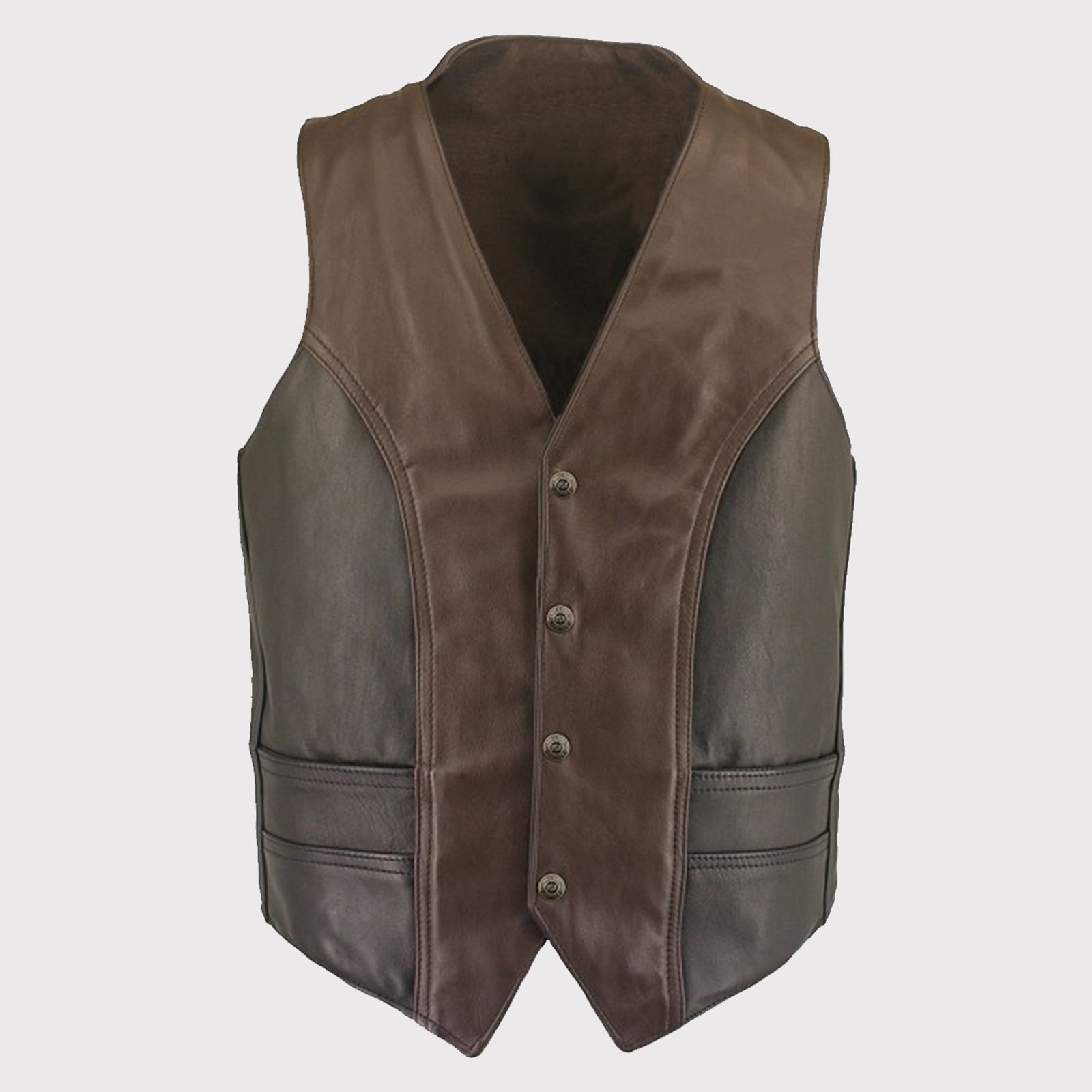 Men's Vintage Leather Vest - AMSEL LEATHERS