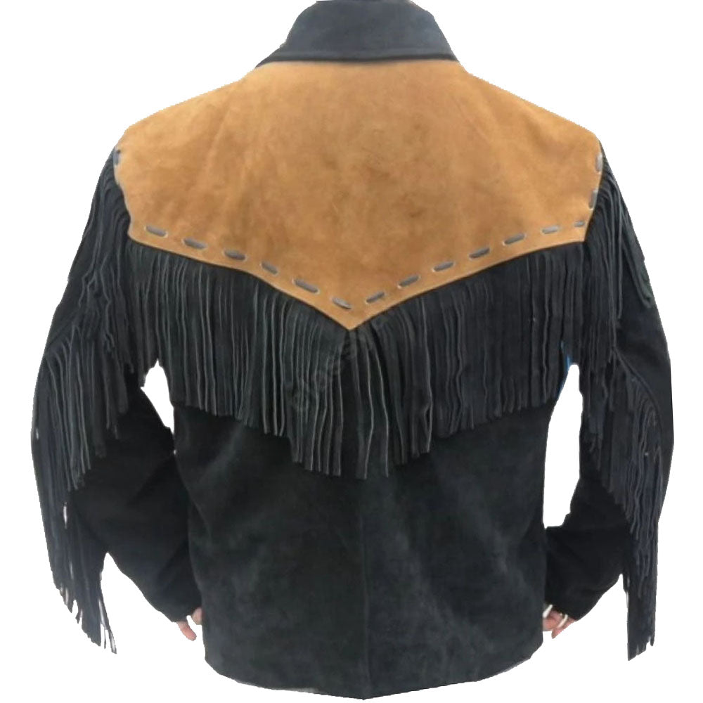 Men's Western Cowboy Suede Leather Jacket - AMSEL LEATHERS