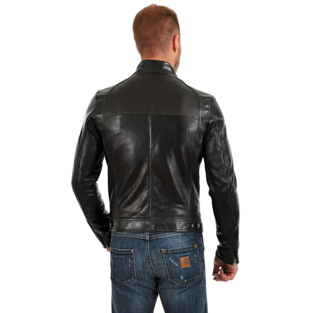 • black lambskin leather texture detail

