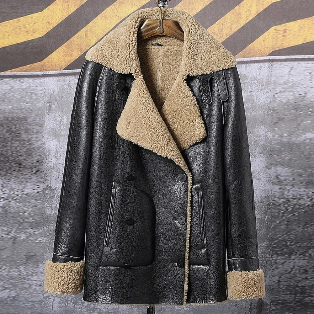 New Fashion Men's Sheepskin Shearling Fur Coat - AMSEL LEATHERS