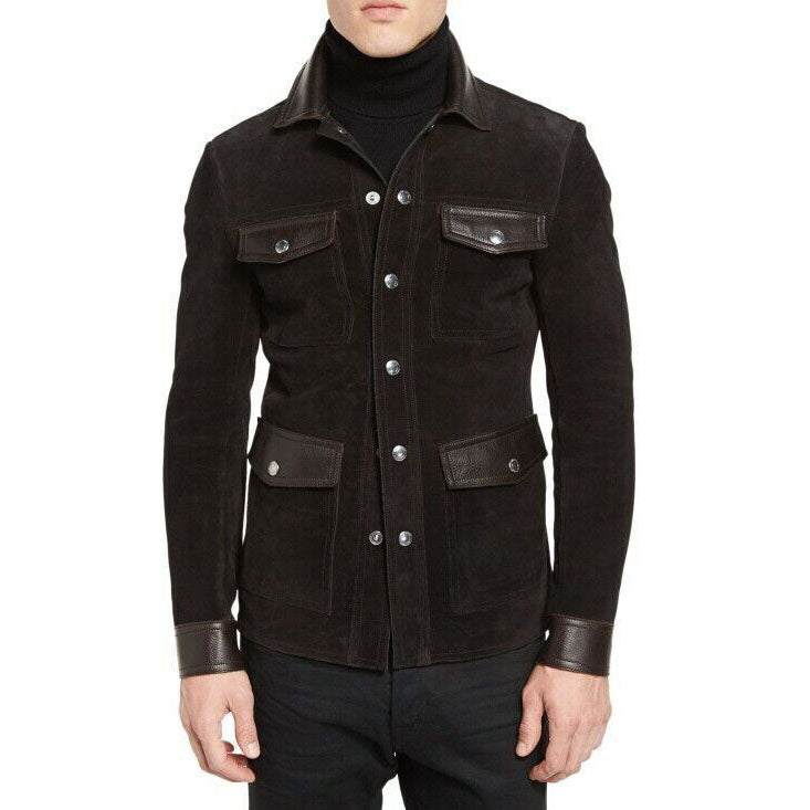 New Men's Brown Suede Trucker Stylish Jacket - AMSEL LEATHERS