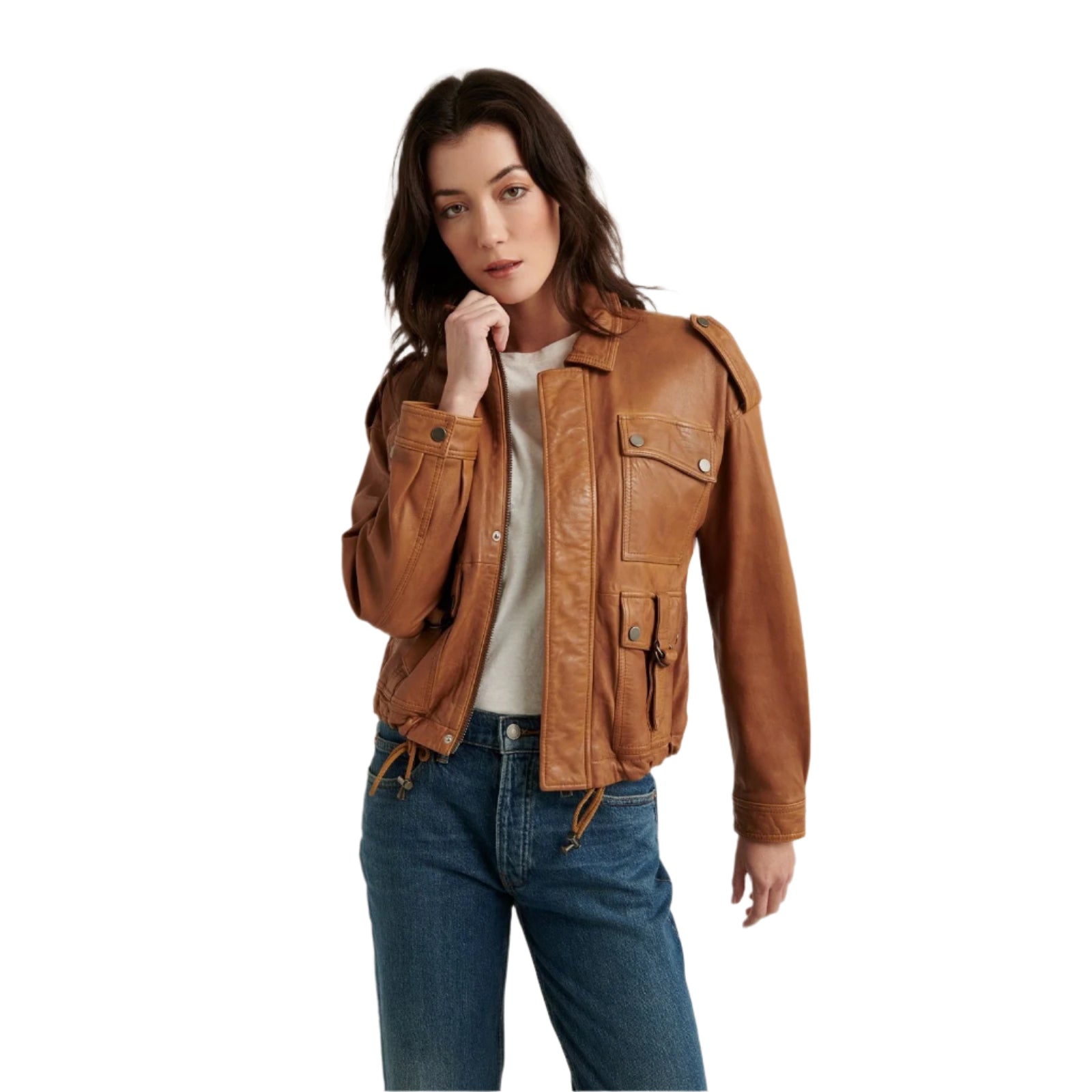 New Women Stylish Brown Leather Jacket - AMSEL LEATHERS