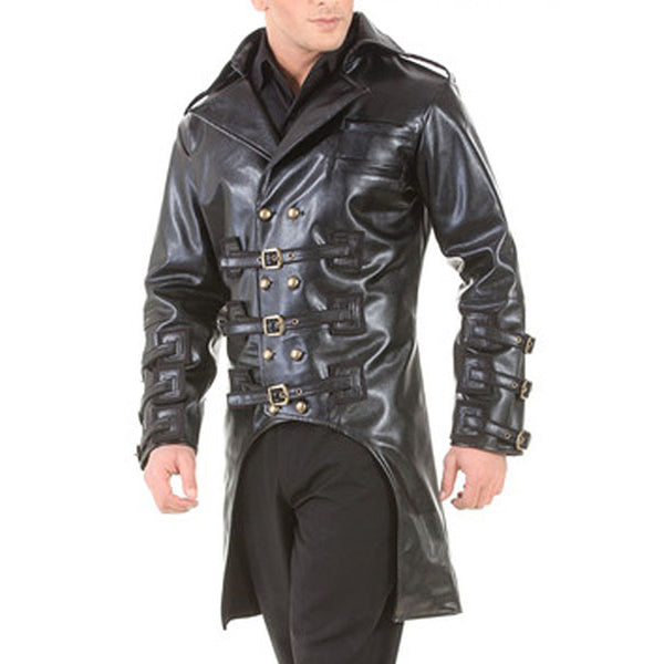 Post-Apocalyptic Steampunk Punk Trench Coat - Edgy and Stylish - AMSEL LEATHERS