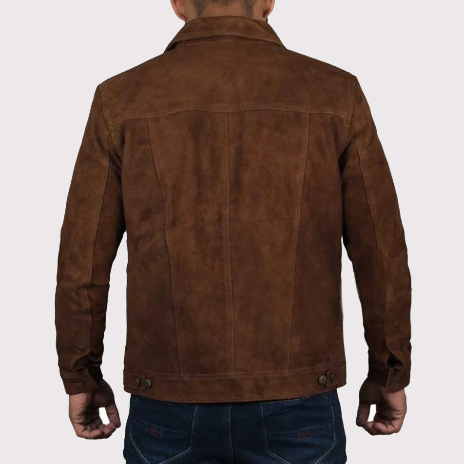 Premium Men's Logan Brown Suede Leather Jacket - AMSEL LEATHERS