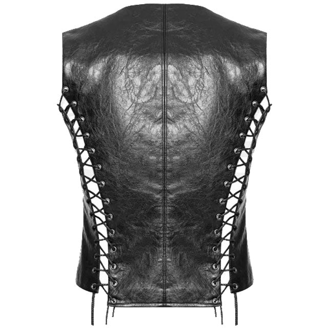 Punk Rave Men's Steampunk Waistcoat Vest Black - AMSEL LEATHERS