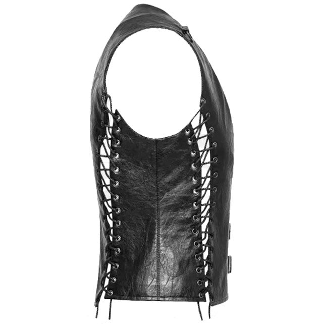 Punk Rave Men's Steampunk Waistcoat Vest Black - AMSEL LEATHERS