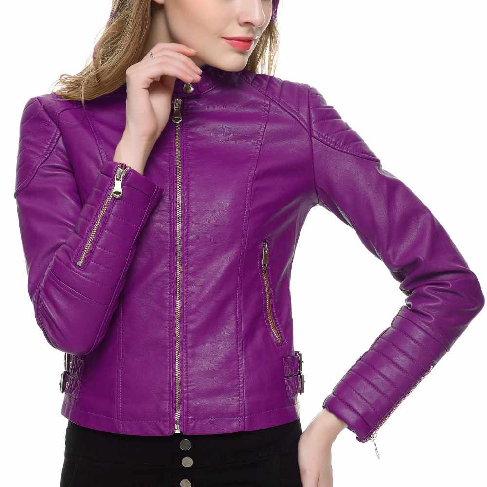 Women Slim Fit Motorcycle Fashion Leather Jackets - AMSEL LEATHERS