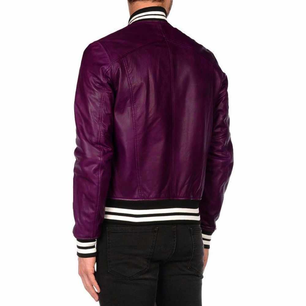 Men Letterman Varsity Bomber Fashion Leather Jacket - AMSEL LEATHERS