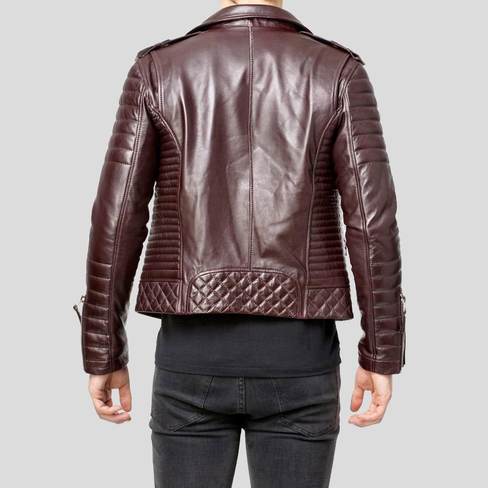 • quilted biker jacket detail close up
