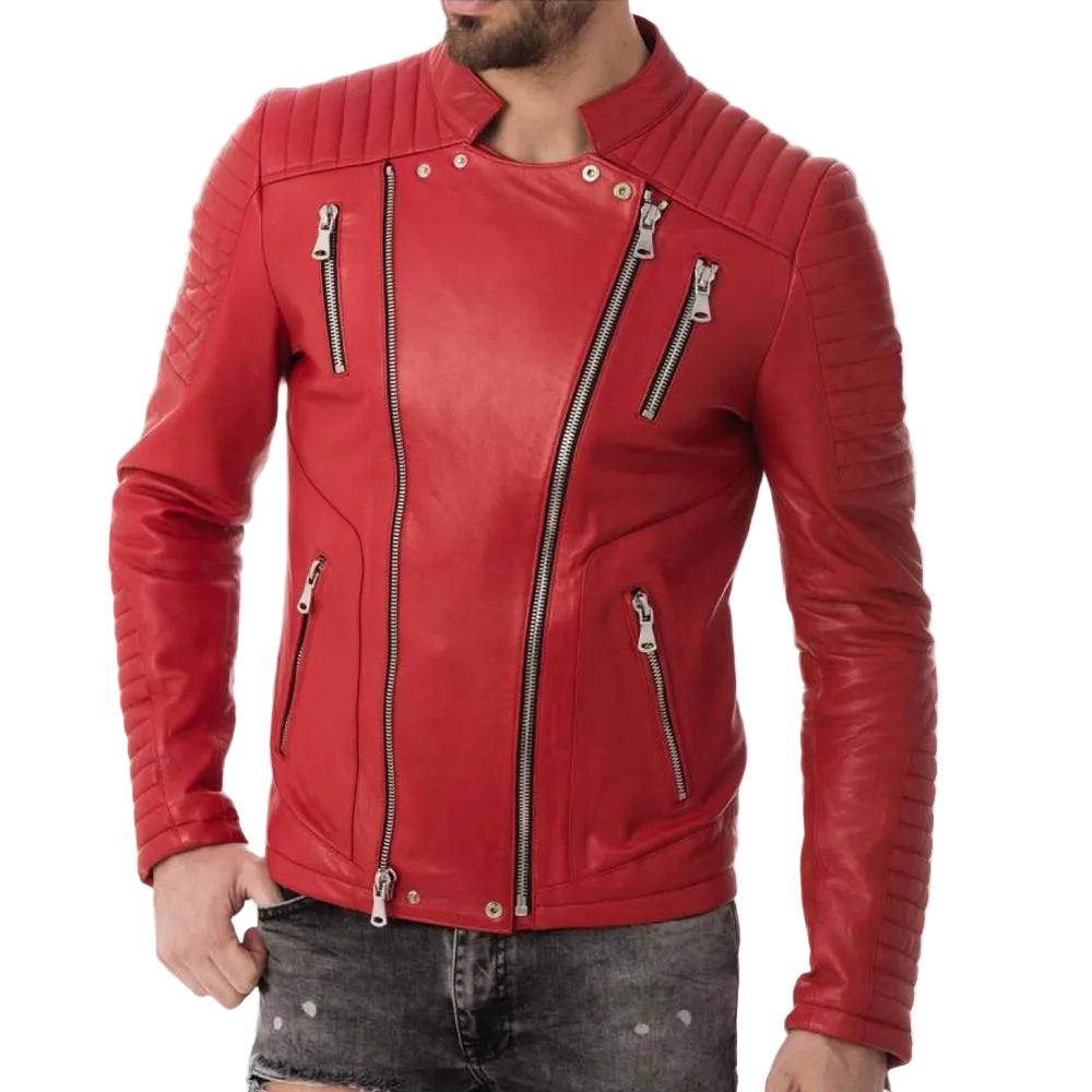 • quilted biker jacket detail close up
