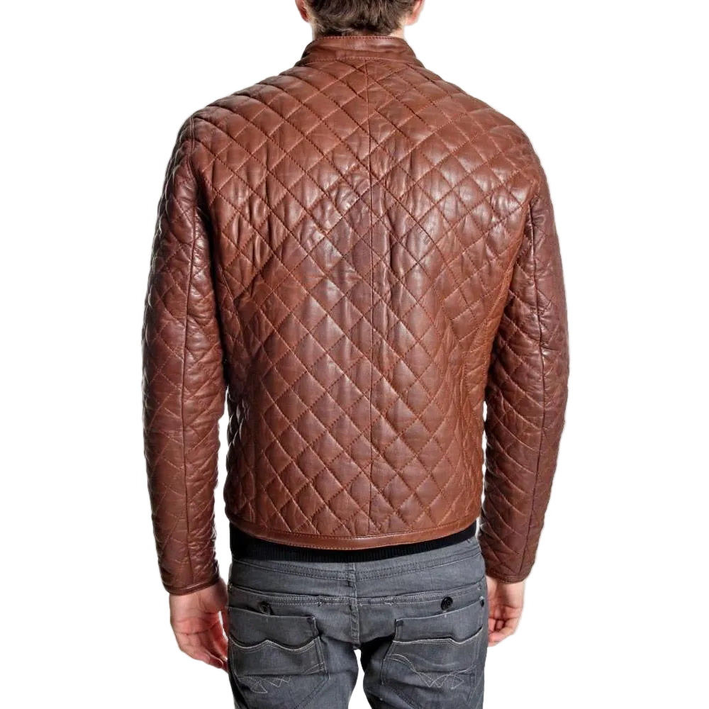• quilted racer jacket detail close up
