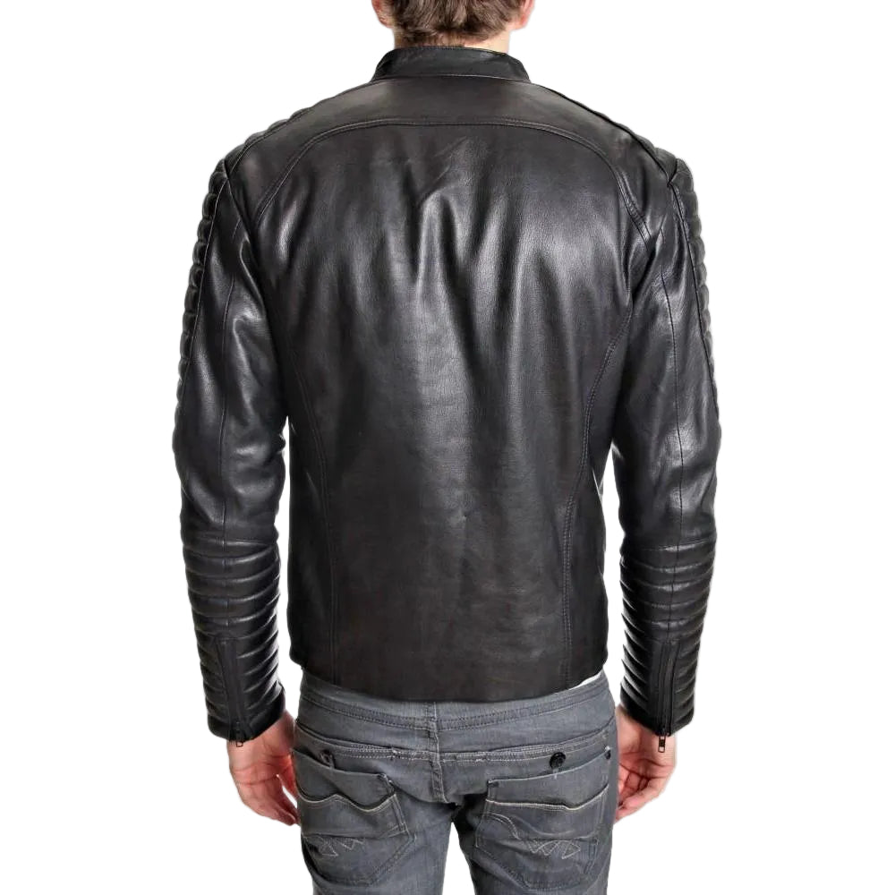 • quilted racer jacket detail close up
