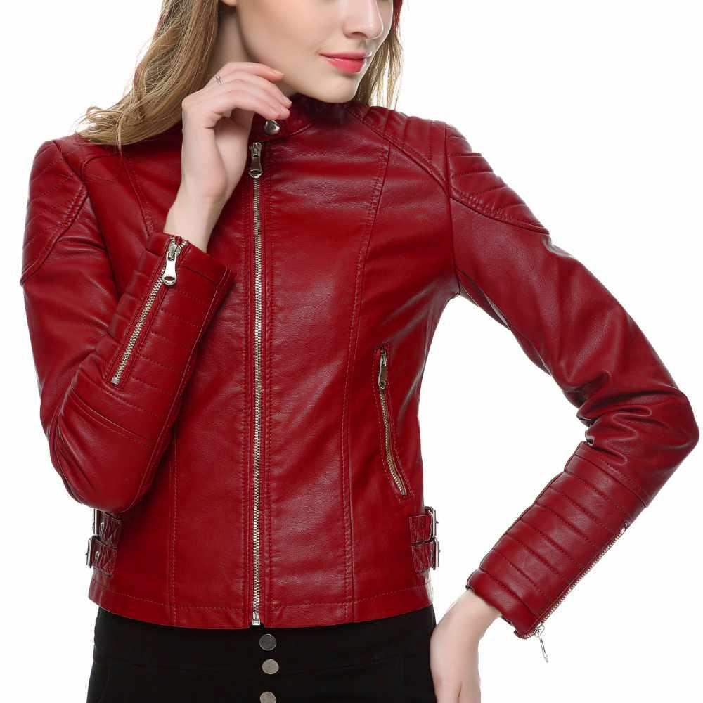 Women Slim Fit Motorcycle Fashion Leather Jackets - AMSEL LEATHERS