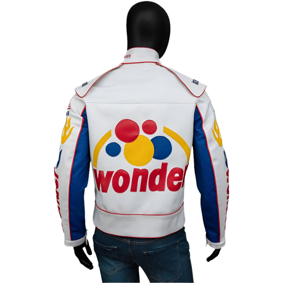 The Ballad of Ricky Bobby Wonder Bread Costume Racing Jacket for Men - AMSEL LEATHERS