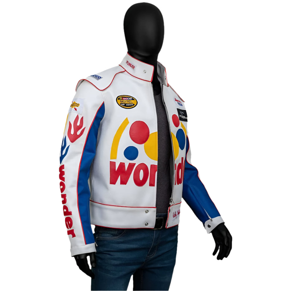 The Ballad of Ricky Bobby Wonder Bread Costume Racing Jacket for Men - AMSEL LEATHERS