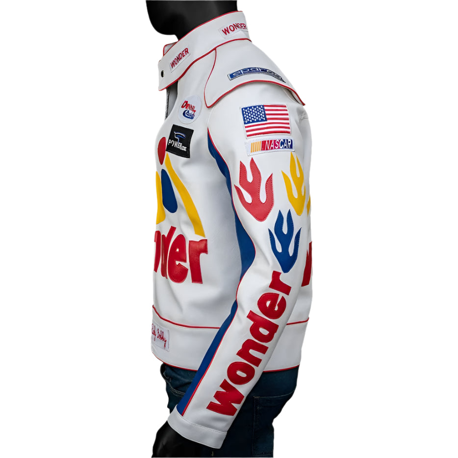 The Ballad of Ricky Bobby Wonder Bread Costume Racing Jacket for Men - AMSEL LEATHERS