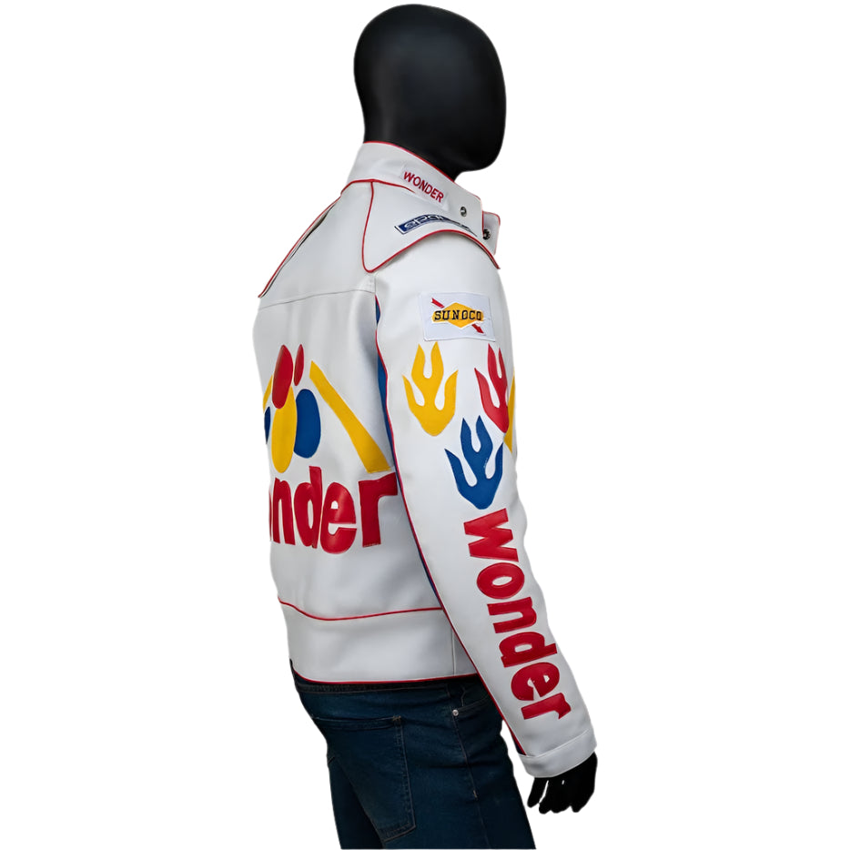 The Ballad of Ricky Bobby Wonder Bread Costume Racing Jacket for Men - AMSEL LEATHERS