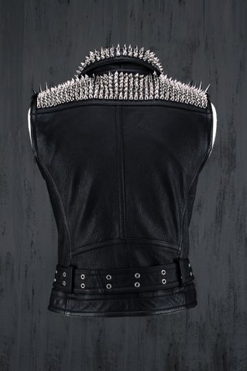 Men Silver Studded Leather Vest Party Wear Winter Summer - AMSEL LEATHERS