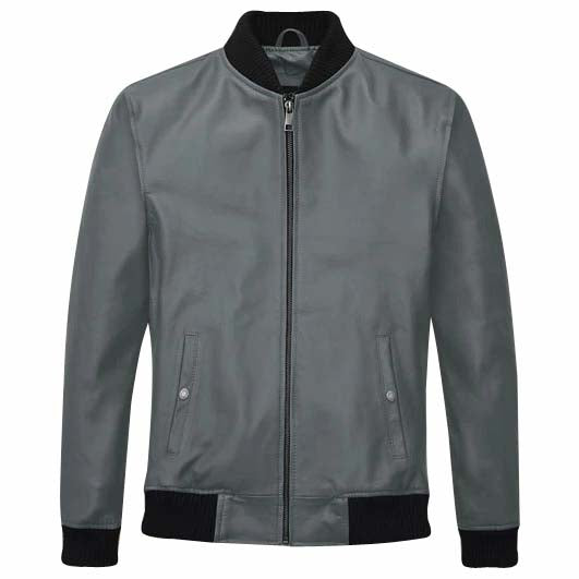 Soft Sherpa Gray Tom Cruise Leather Jacket - AMSEL LEATHERS