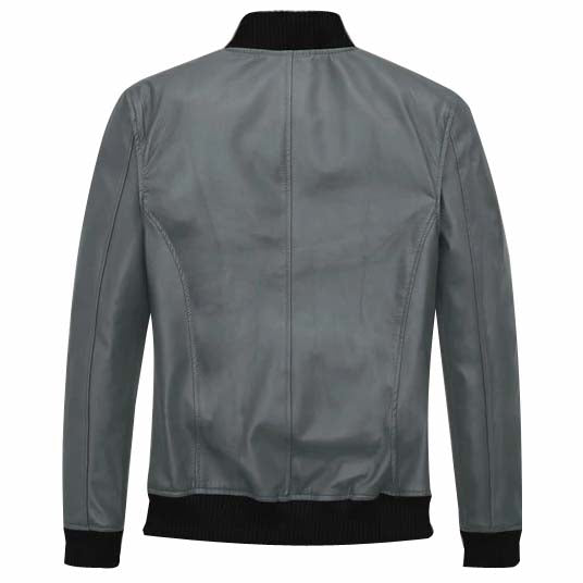 Soft Sherpa Gray Tom Cruise Leather Jacket - AMSEL LEATHERS