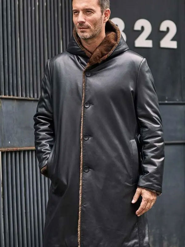 • winter leather parka side angle mens
